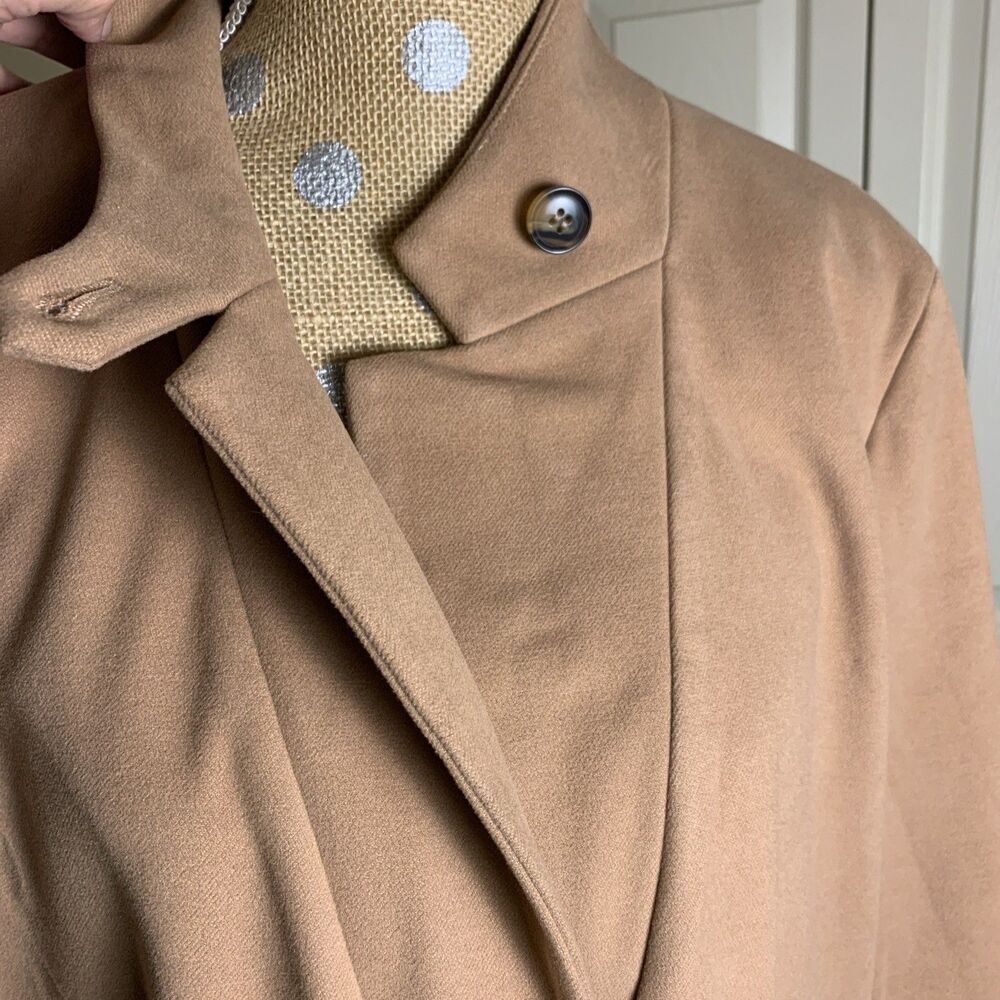 TUCKERNUCK Womens Camel Emerson Coat Dress XXL Career Office Minimalist Preppy - Picture 10 of 16